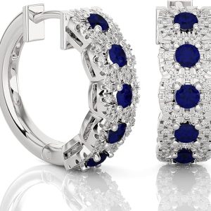 81qgMYNKgYS._AC_SY535_ 3/8 Carat Diamond and Gemstone Hoop Earrings