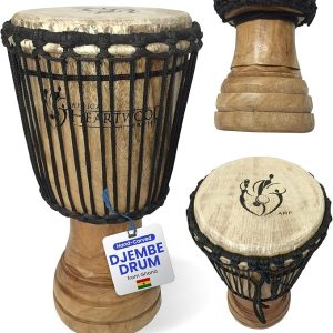 81em3ojwcYL._AC_SX679_ Africa Heartwood Project Hand-Carved Djembe Drum from Ghana - 8"x16" Authentic Classical African Djembe - Solid Wood Shell & Natural Goat Skin - Ready to Play Out of the Box Musical Instrument